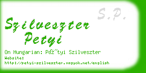 szilveszter petyi business card
